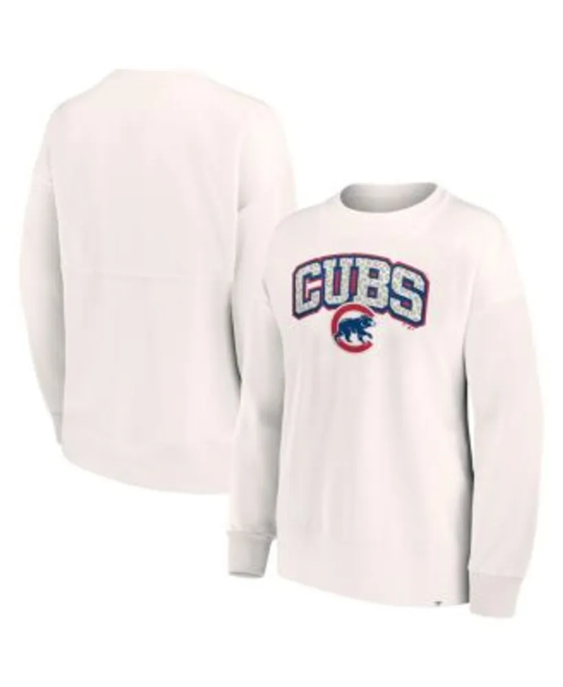 Women's Touch Cream/Royal Chicago Cubs Free Agency Pullover Sweatshirt Size: Large