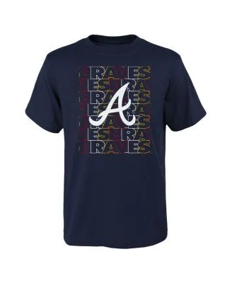 Outerstuff Youth Boys and Girls Heather Charcoal, Navy Atlanta Braves  Cooperstown Collection Raglan Tri-Blend Long Sleeve T-shirt