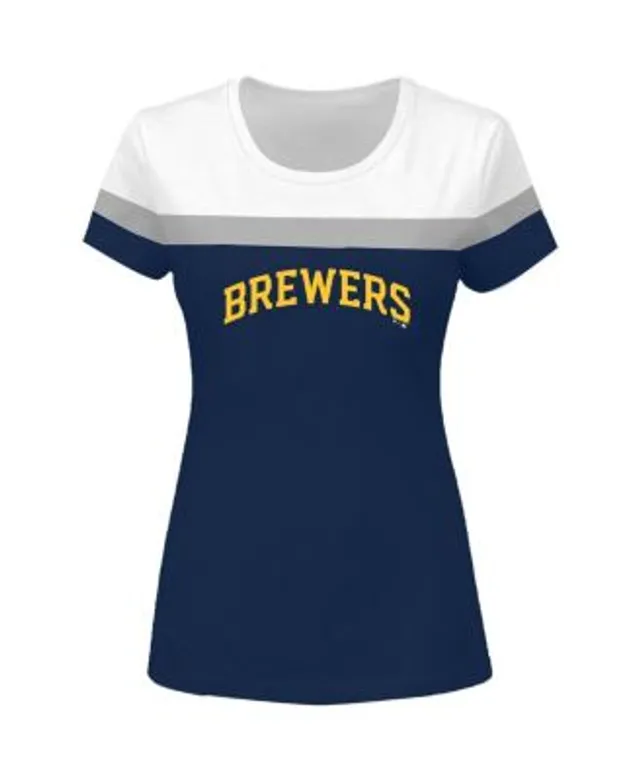 Women's Milwaukee Brewers New Era Navy Plus Size 2-Hit Front Knot