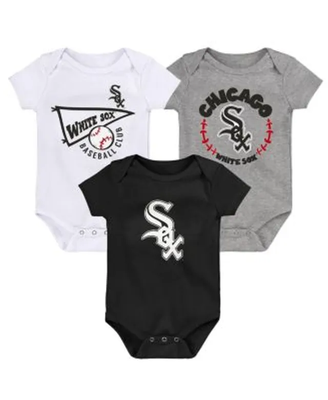 Outerstuff Infant Black/White/Heather Gray Chicago White Sox Biggest Little Fan 3-Pack Bodysuit Set at Nordstrom, Size 18 M