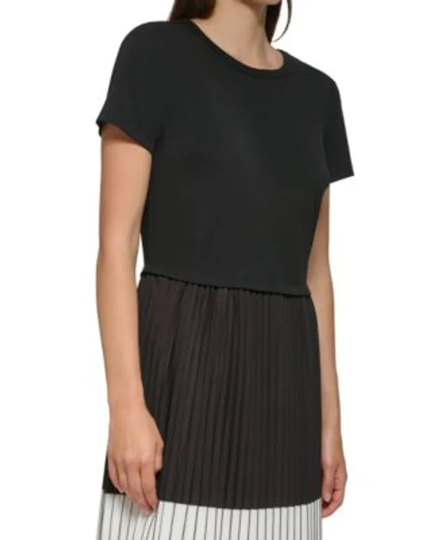 Buy COLORBLOCK PLEATED SKIRT MIDI DRESS Online - Karl Lagerfeld Paris