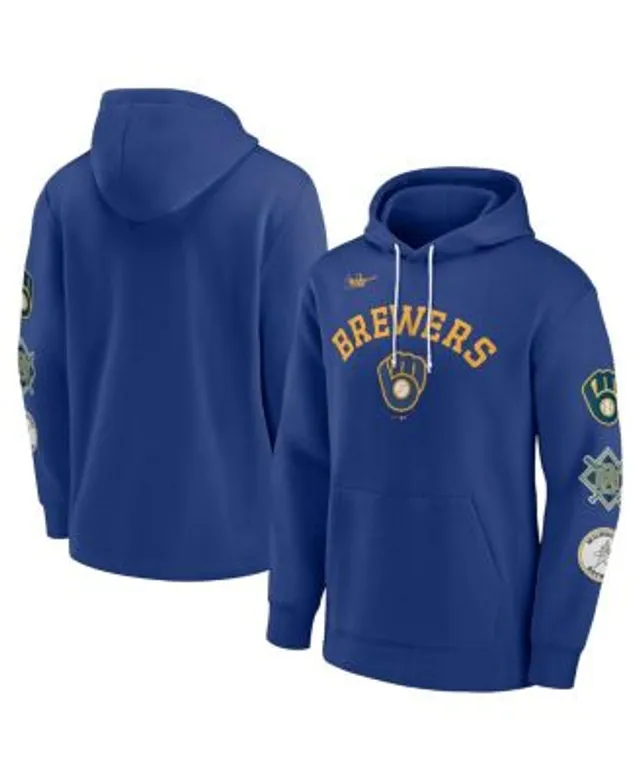 Mitchell & Ness Gold/Royal Milwaukee Brewers Fleece Full-Zip Hoodie