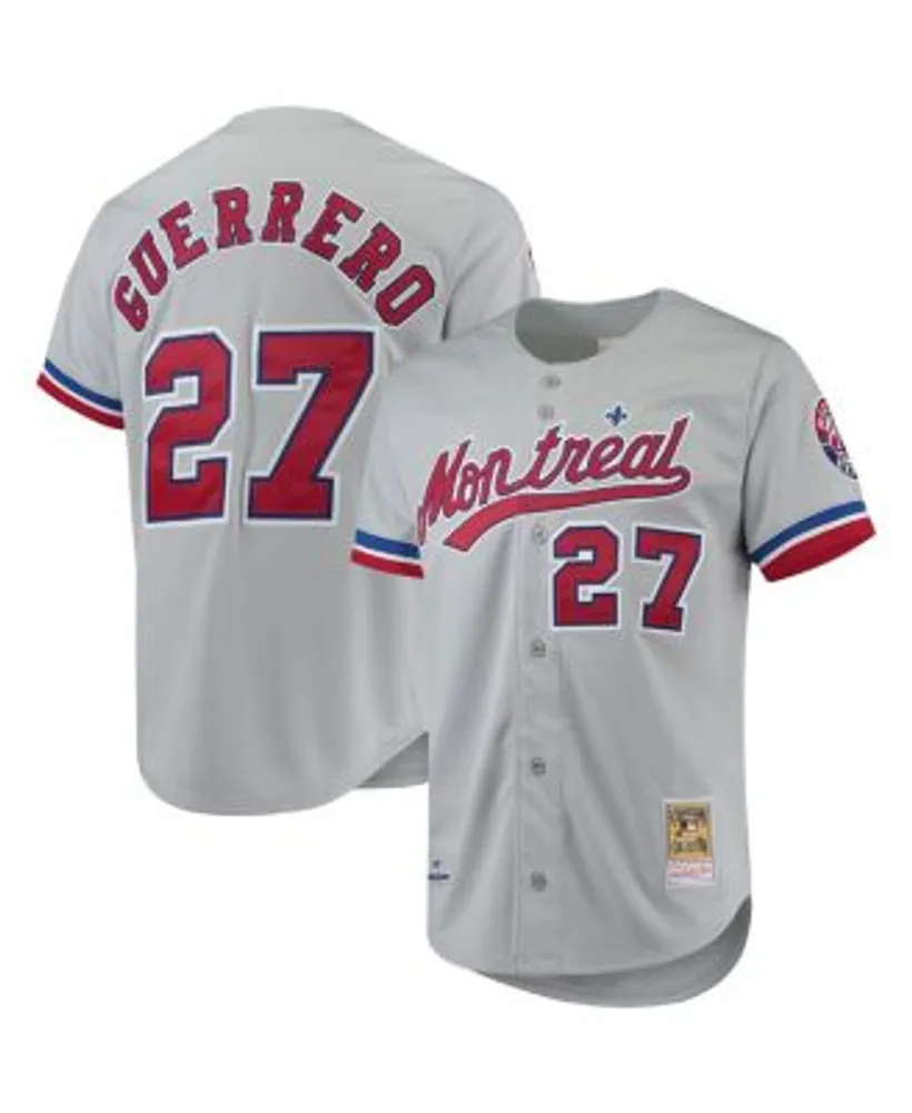 Men's Mitchell & Ness Vladimir Guerrero Royal Texas Rangers Cooperstown Collection Mesh Batting Practice Button-Up Jersey Size: Large