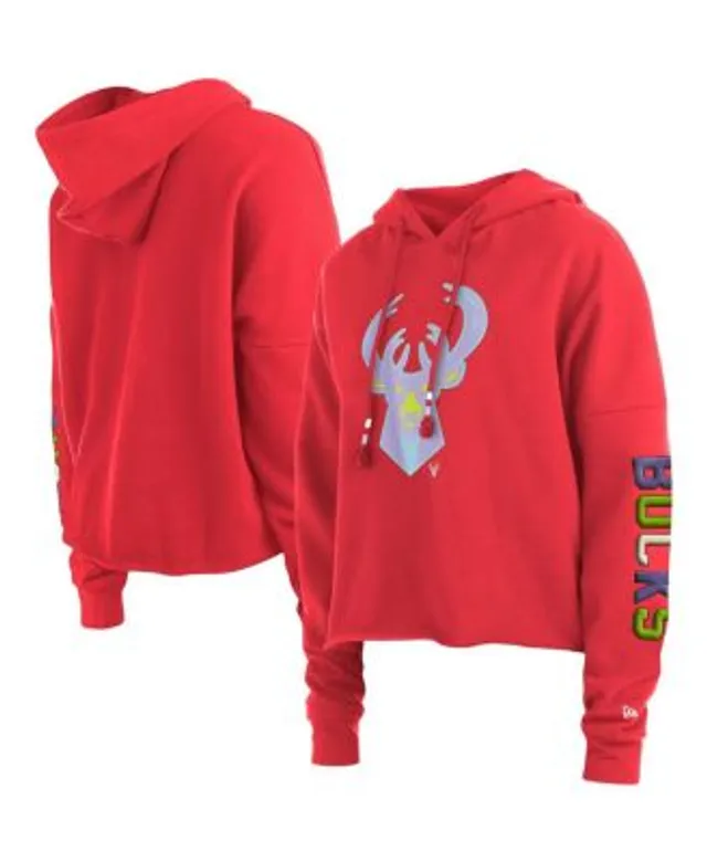 New Era Women's Buffalo Bills Royal Raw Edge Cropped Hoodie