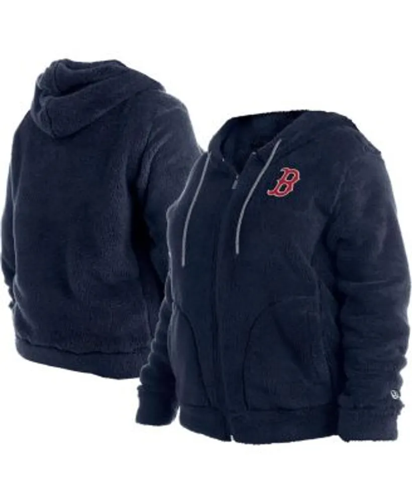 New Era Men's New Era Red Boston Sox Raglan Quarter-Zip Hoodie