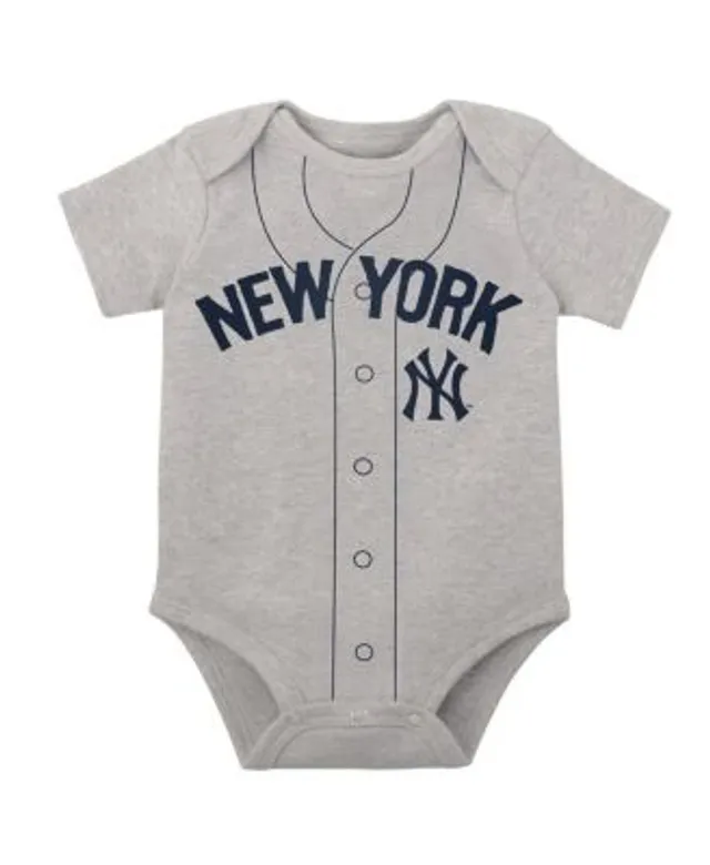 Newborn Navy/Heather Gray New York Yankees Little Slugger Two-Pack Bodysuit Set
