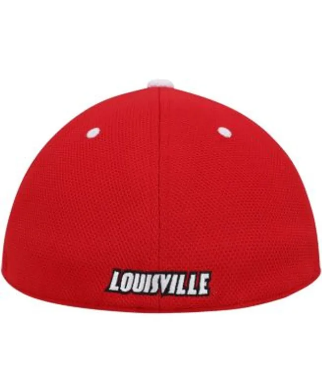 Men's adidas White Louisville Cardinals On-Field Baseball Fitted