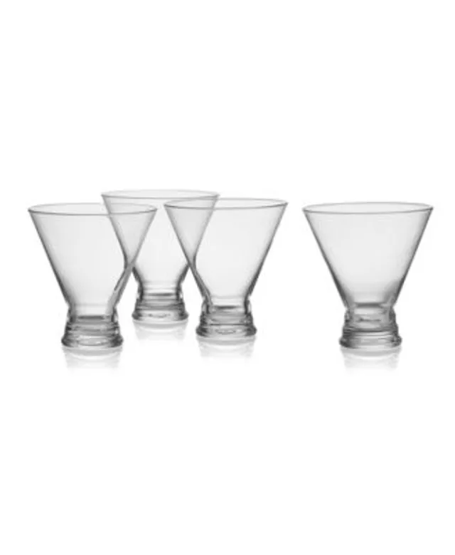 Vintage Stemless Martini Cosmopolitan Glasses Set of 2