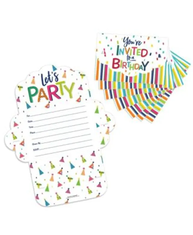 Big Dot of Happiness Cheerful Happy Birthday Fill-In Cards