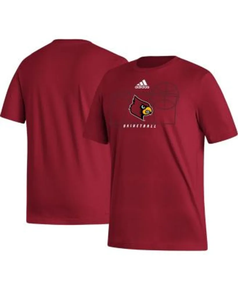 Adidas Men's Red Louisville Cardinals Basketball Court Fresh T-shirt