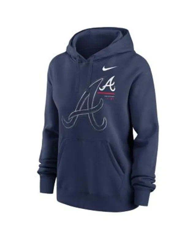 Atlanta Braves Women's Plus Size Colorblock Pullover Hoodie - Navy