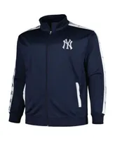 Detroit Tigers Big & Tall Raglan Full-Zip Track Jacket - Navy/Heather Gray