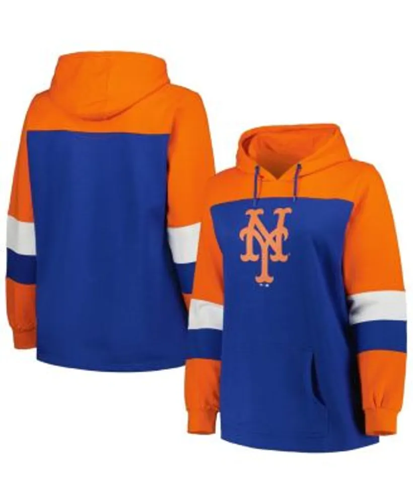 MLB Men's New York Mets Royal Colorblock Pullover Hoodie