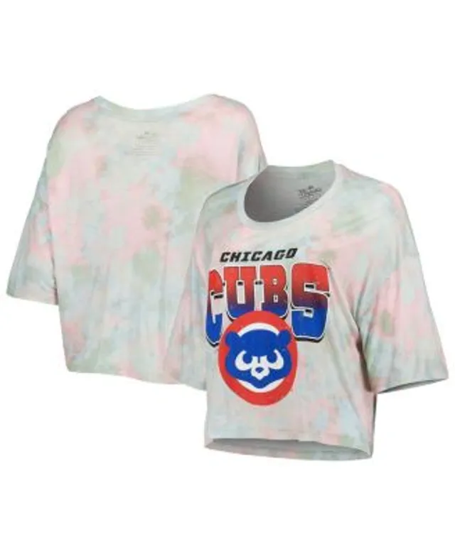 Majestic Threads Los Angeles Dodgers Cooperstown Collection Tie-Dye Boxy Cropped Tri-Blend T-Shirt Light Blue