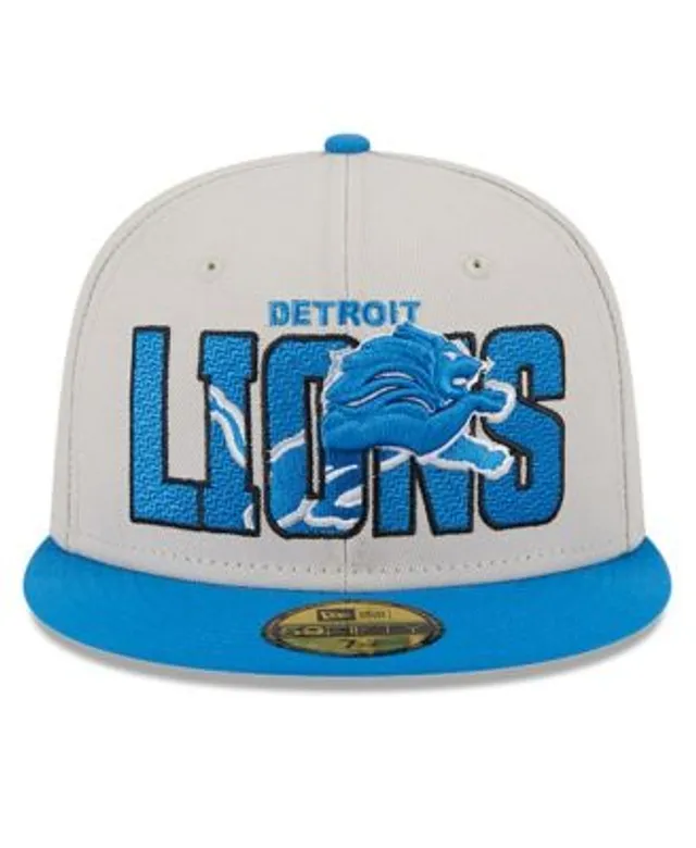 New Era Men's Stone, Blue Detroit Lions 2023 NFL Draft On Stage 59FIFTY  Fitted Hat