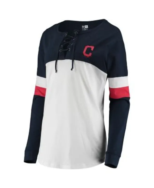 Men's Cleveland Indians New Era Navy/Red Raglan Long Sleeve T-Shirt