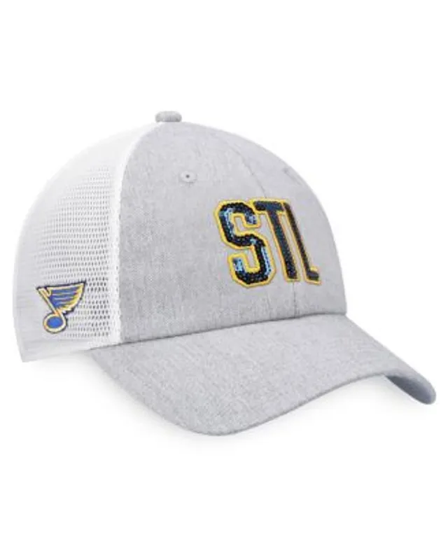 Men's St. Louis Blues Fanatics Branded Heather Gray/White Team Trucker Snapback  Hat