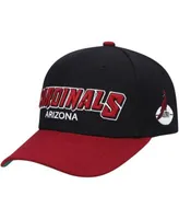 Mitchell & Ness Youth Boys and Girls Black, Cardinal Arizona Cardinals  Shredder Adjustable Hat