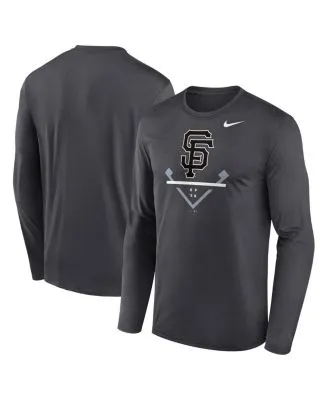 Women's Nike Anthracite San Francisco Giants Authentic Collection Velocity  Performance V-Neck T-Shirt