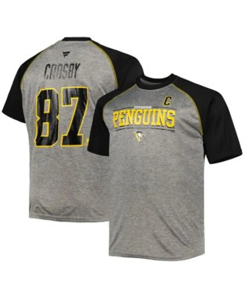 Men's Heathered Gray/Black Pittsburgh Steelers Big & Tall Raglan