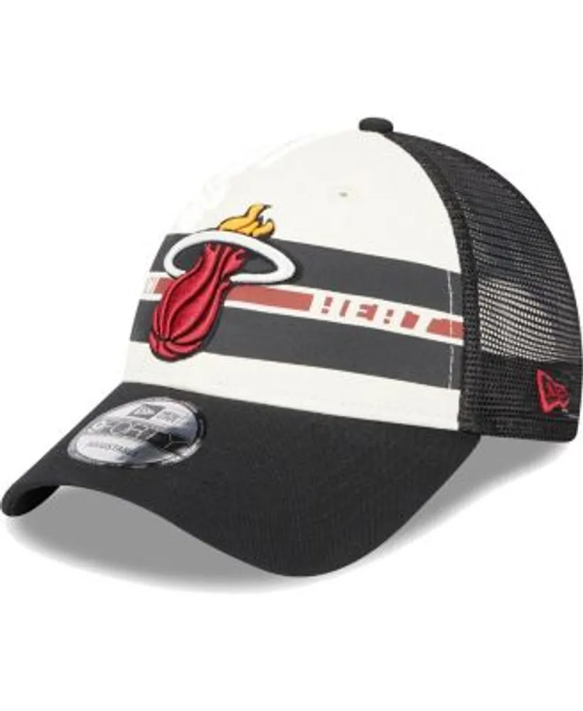 Miami Heat New Era The Golfer Crest Snapback Hat - White