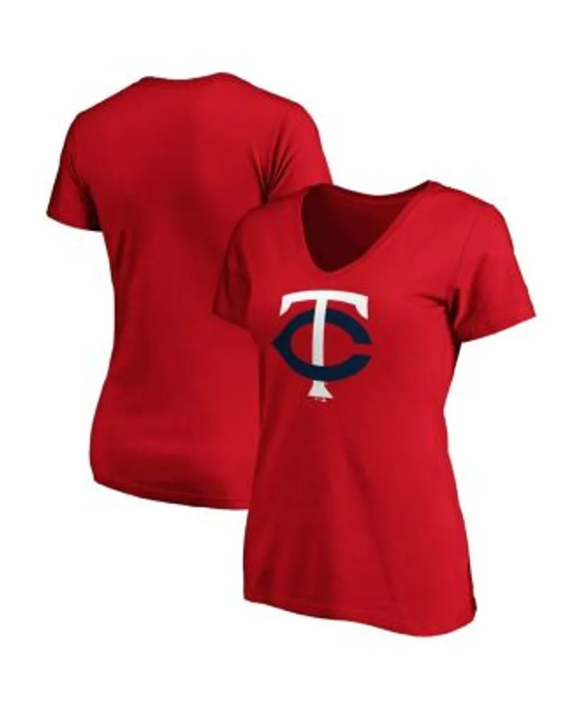 Women's Fanatics Branded Heathered Gray Washington Nationals Core Official Logo V-Neck T-Shirt