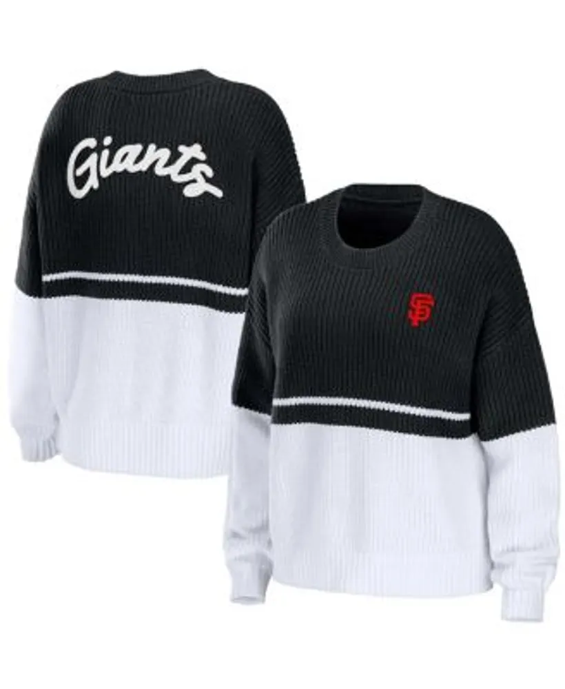 WEAR by Erin Andrews Women's Black, White San Francisco Giants Chunky  Pullover Sweatshirt
