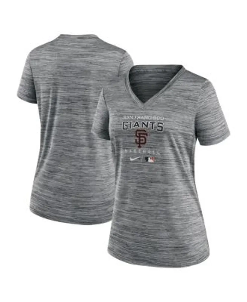 Women's San Francisco Giants Black Oversized Spirit Jersey V-Neck T-Shirt