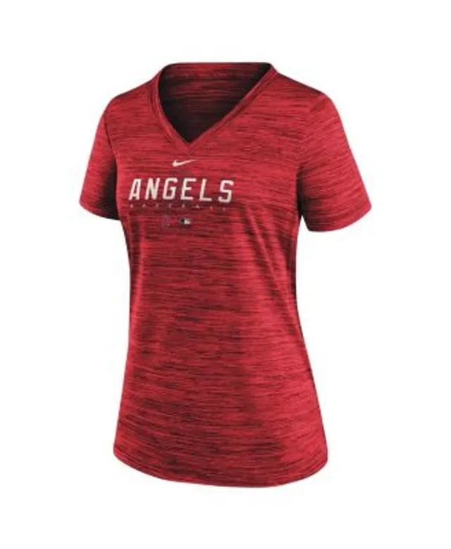 Women's Cincinnati Reds Nike Red Authentic Collection Velocity Practice  Performance V-Neck T-Shirt