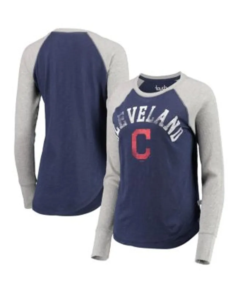 Touch Women's Royal and Gray Chicago Cubs Waffle Raglan Long