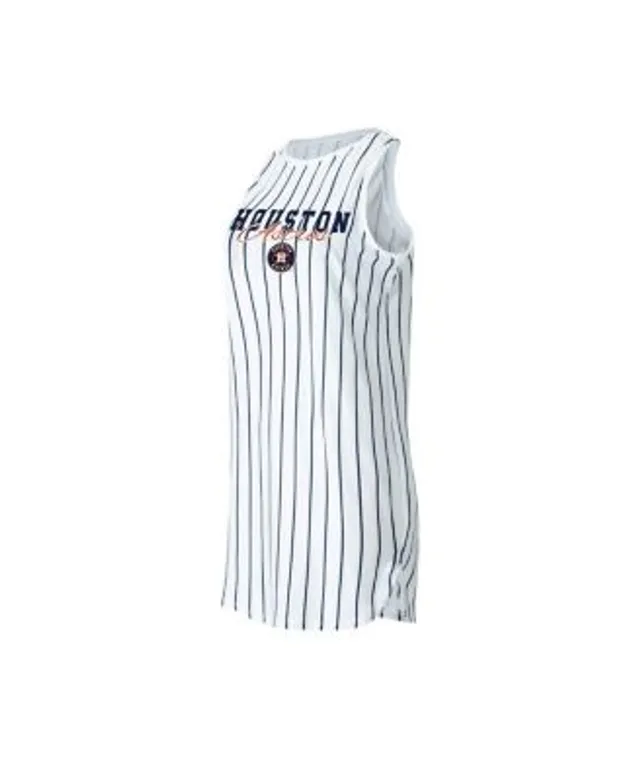 Houston Astros New Era Women's Pinstripe Henley Racerback Tank