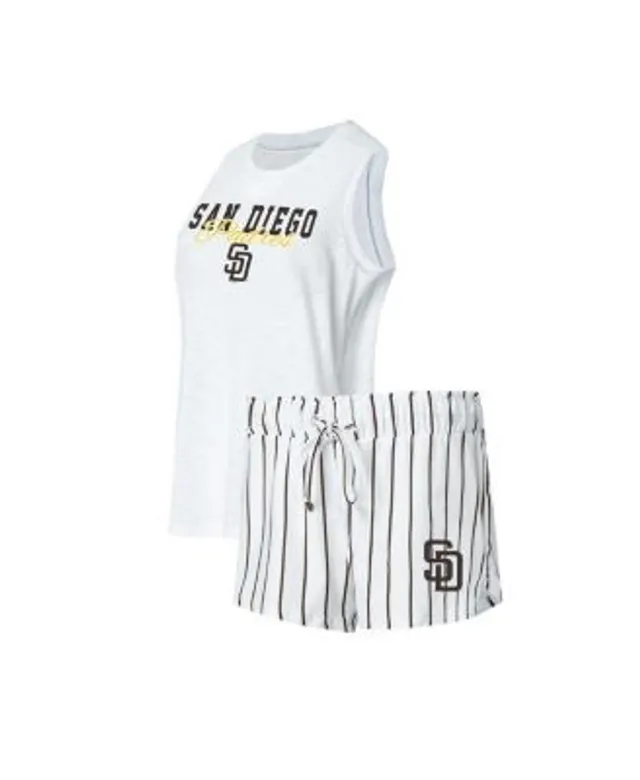 Women's Concepts Sport White Los Angeles Dodgers Reel Pinstripe Tank Top &  Shorts Sleep Set 