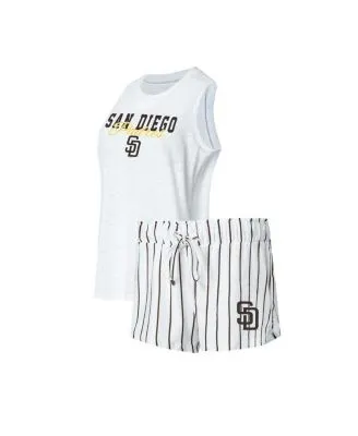 Concepts Sport White Boston Red Sox Reel Pinstripe Tank Top & Shorts Sleep Set