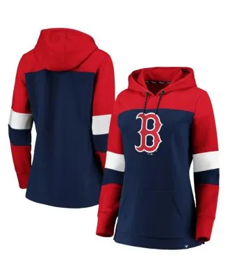 Refried Apparel White/Navy Boston Red Sox Cropped Pullover Hoodie