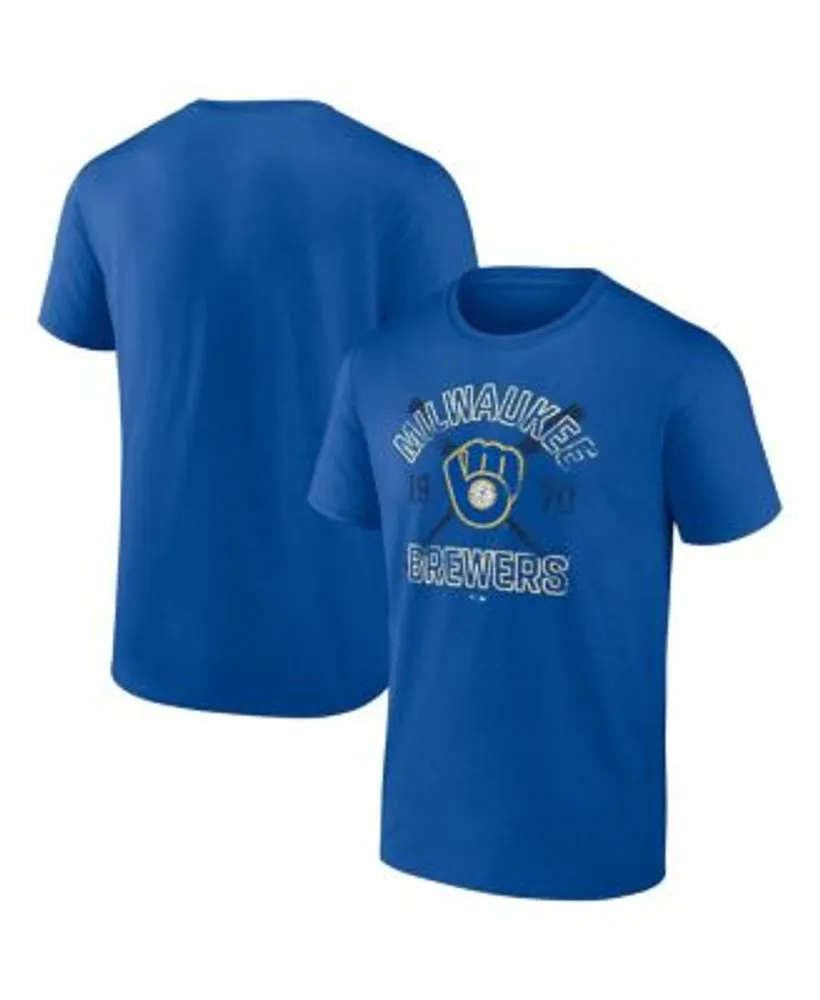 Milwaukee Brewers Youth Distressed Logo T-Shirt - Royal Blue
