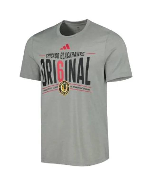 Men's Adidas Gray Chicago Blackhawks Original Six Tri-Blend T-Shirt Size: Medium