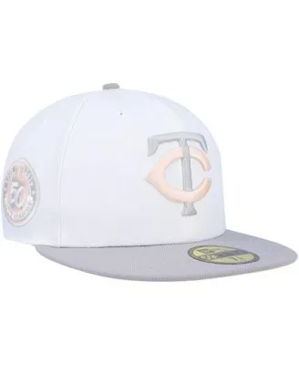 New Era Men's White, Gray Kansas City Royals 2015 World Series Side Patch  Peach Undervisor 59FIFTY Fitted Hat