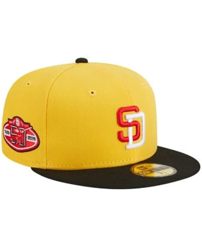 San Diego Padres SPLATTER White-Brown Fitted Hat by New Era