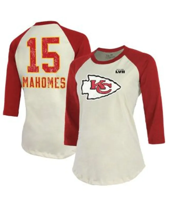 : Women's Majestic Threads Patrick Mahomes White Kansas City  Chiefs Super Bowl LVII Off-Shoulder Tie-Dye Name & Number Long Sleeve  V-Neck T-Shirt : Sports & Outdoors