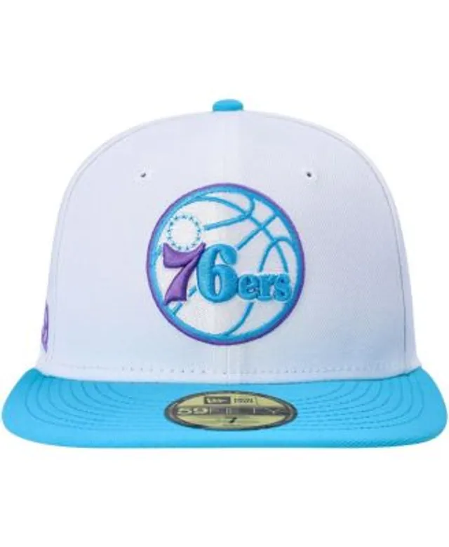 Men's Miami Heat New Era White Vice Blue Side Patch 59FIFTY Fitted Hat