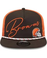 Men's New Era Brown/Orange Cleveland Browns Team Script 9FIFTY Snapback Hat