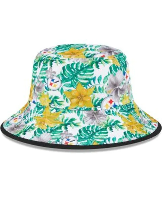 Men's Pittsburgh Steelers New Era Khaki Retro Beachin' Bucket Hat