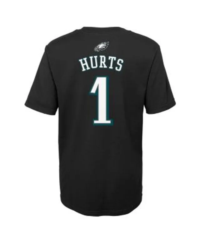 Youth Philadelphia Eagles Jalen Hurts Black Mainliner Player Name & Number  Long Sleeve T-Shirt