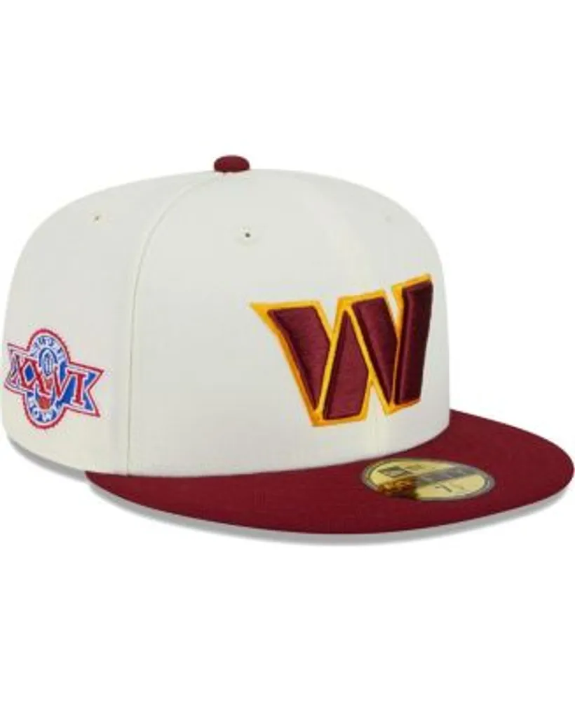 Men's New Era White Washington Football Team Circle Essential 59FIFTY  Fitted Hat