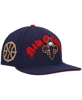 Men's Navy New Orleans Pelicans Old English Snapback Hat