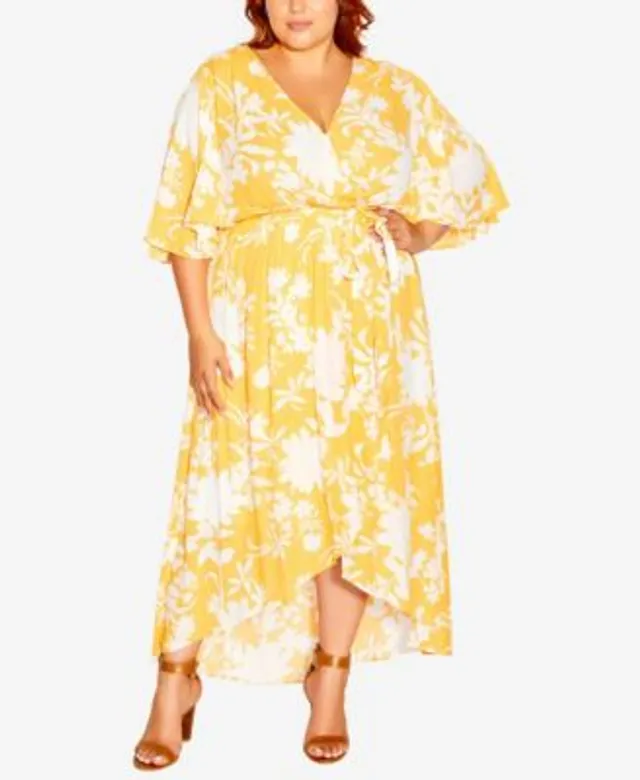 macys plus size yellow dresses