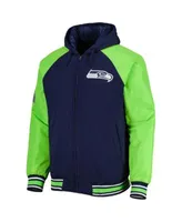 Men's G-III Sports by Carl Banks Navy Seattle Seahawks Extreme Redzone Full-Snap Varsity Jacket