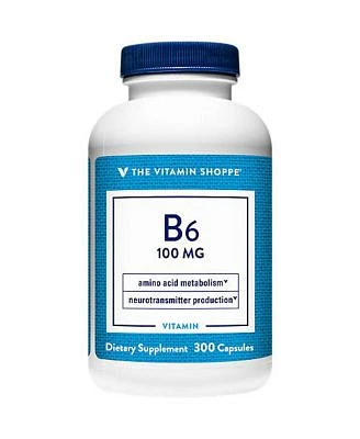 Vitamin B6 - Amino Acid for Protein Metabolism - 100 MG (300 Capsules)