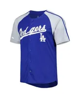 Men's Stitches Royal Kansas City Royals Button-Down Raglan Replica Jersey Size: Large