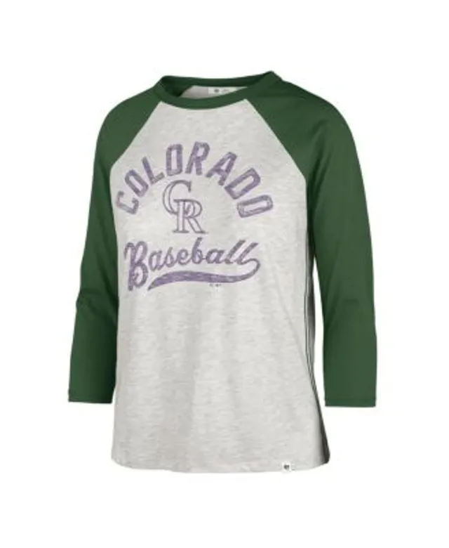 Women's '47 Gray Chicago Cubs City Connect Retro Daze Ava Raglan 3/4-Sleeve T-Shirt Size: Small